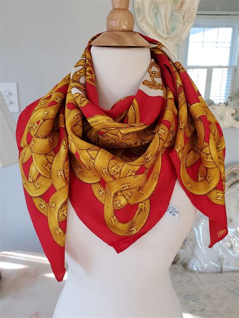 vintage chanel scarf designs|Chanel scarf authenticity.